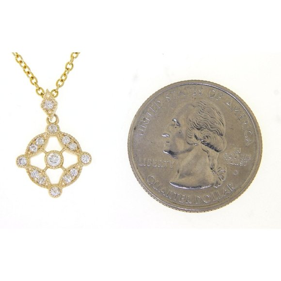 Real Diamond Party Wear Unique Pendant Yellow Gold - Picture 3 of 6